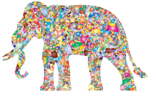 An Elephant Made Up Of Colorful Contros And Contros(1)