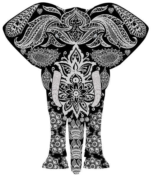 An Elephant With Paisley Patterns On It S Back(3)