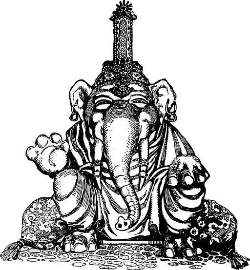 line-art-indian-elephant-tusker