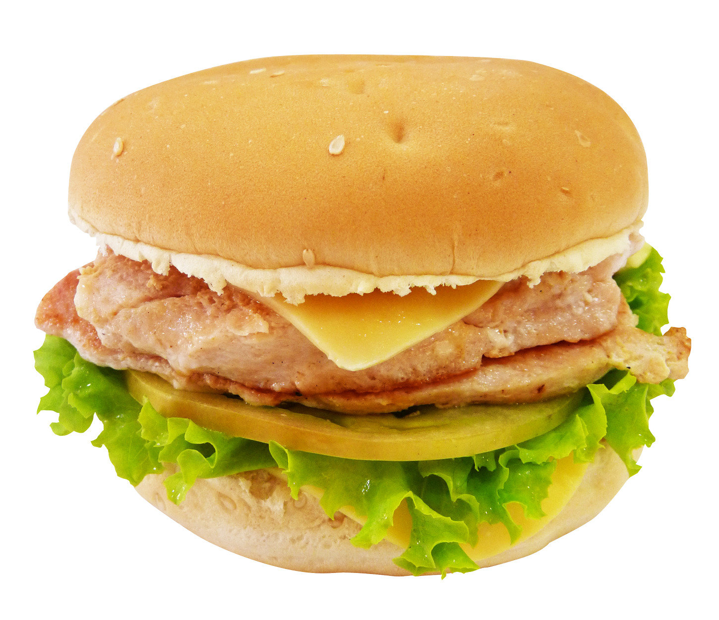 hamburger 함께 meat cheese 와 lettuce