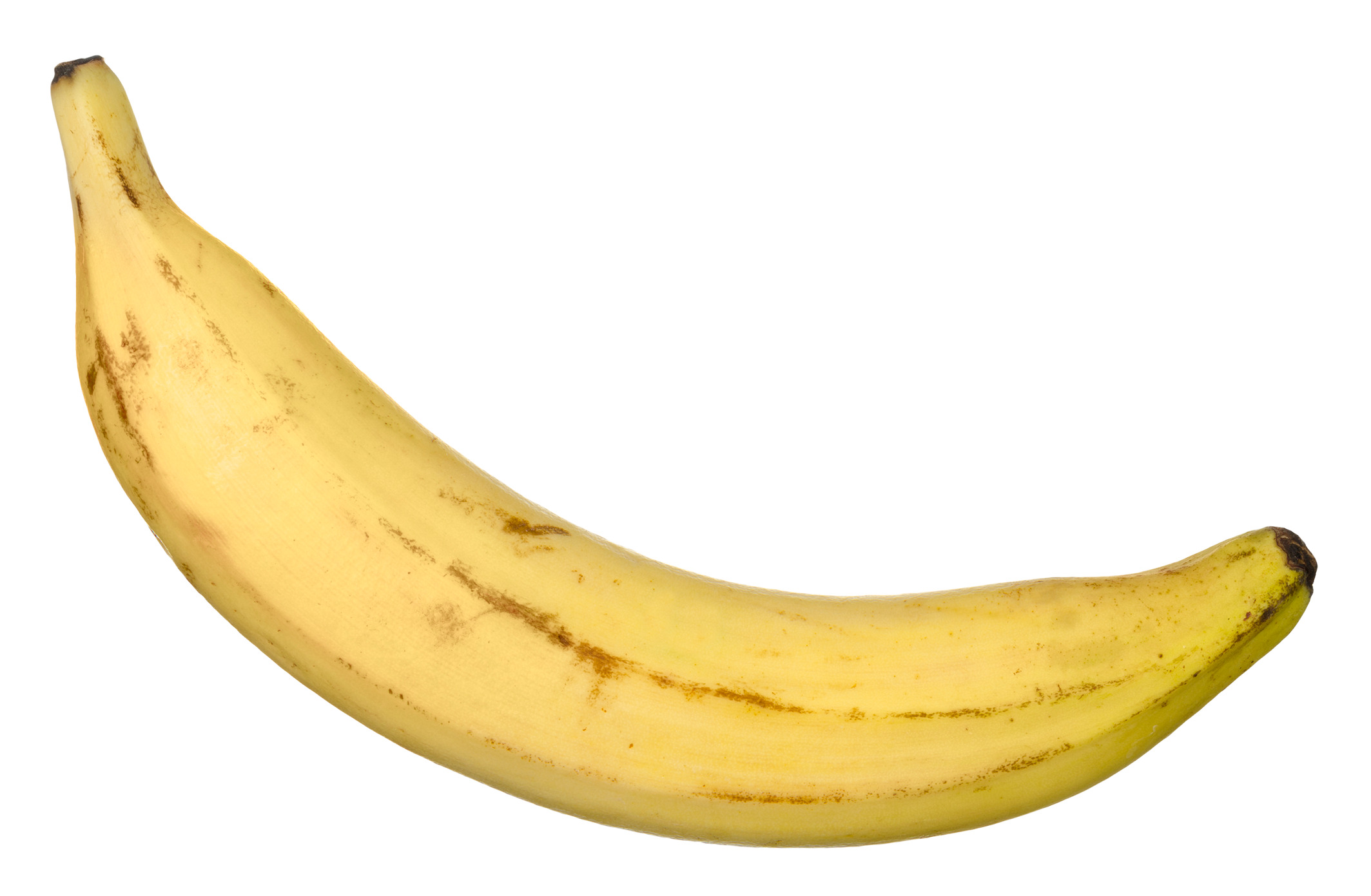 흰색 배경 위의 ripe banana