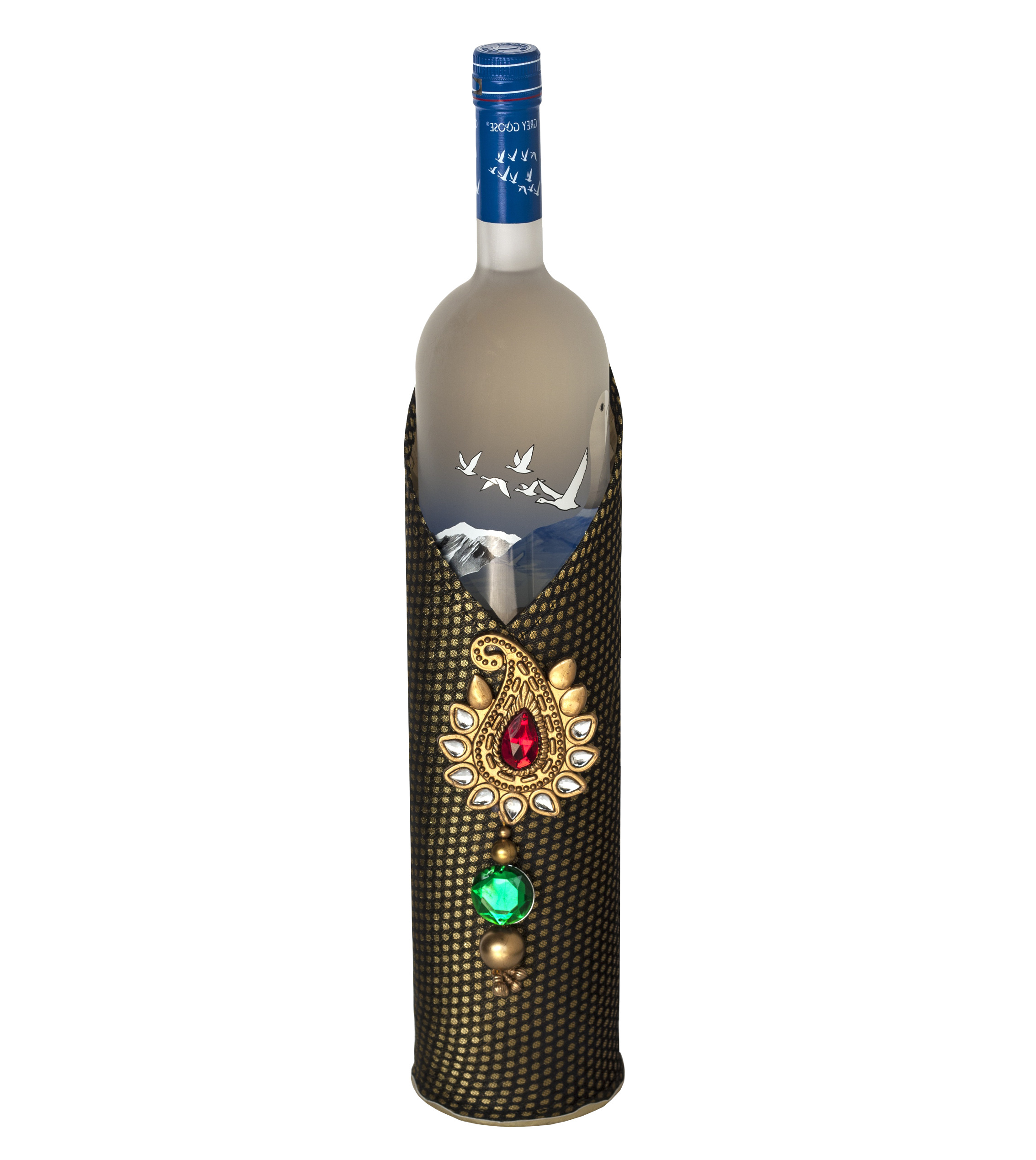 bottle wine 함께 jewel decoration