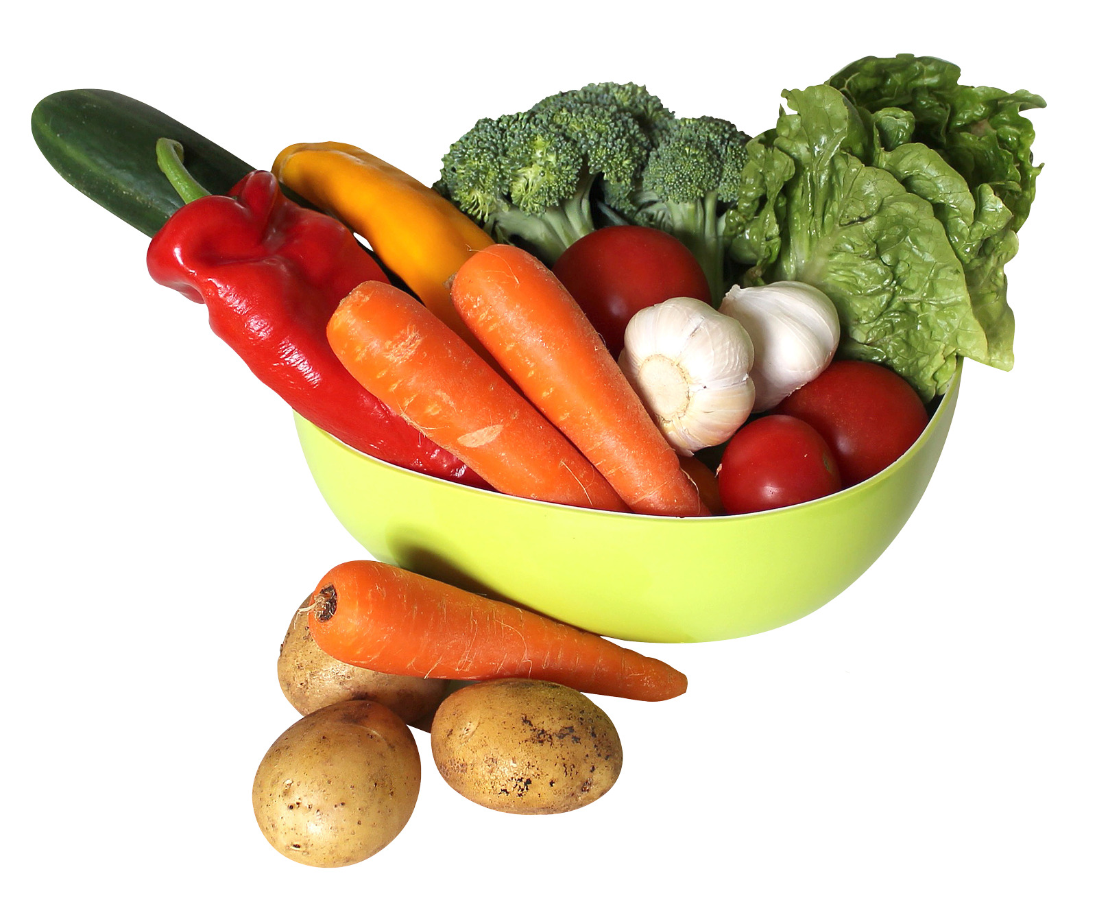 그릇 vegetables including carrots broccoli 와 potatoes