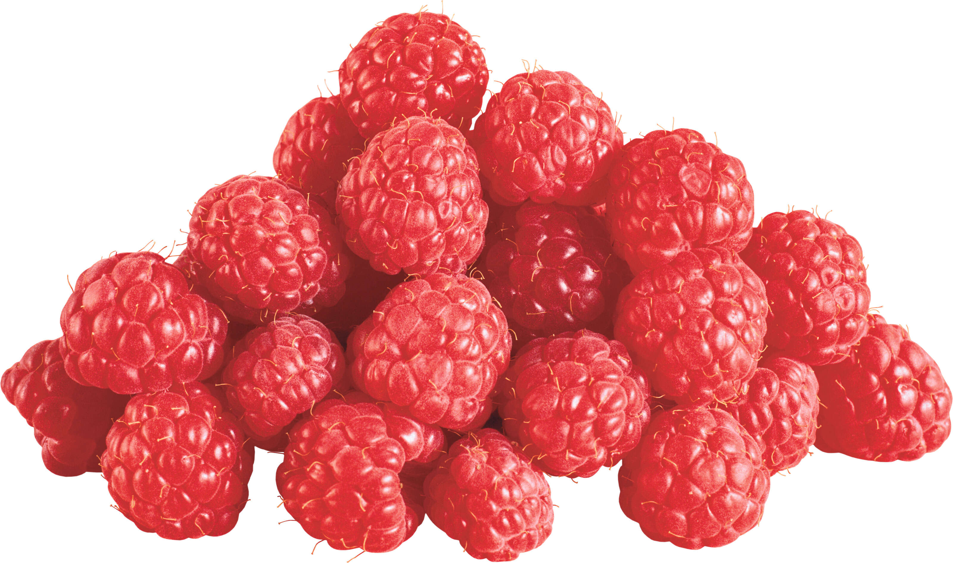 Pile of raspberries sitting on top of each other