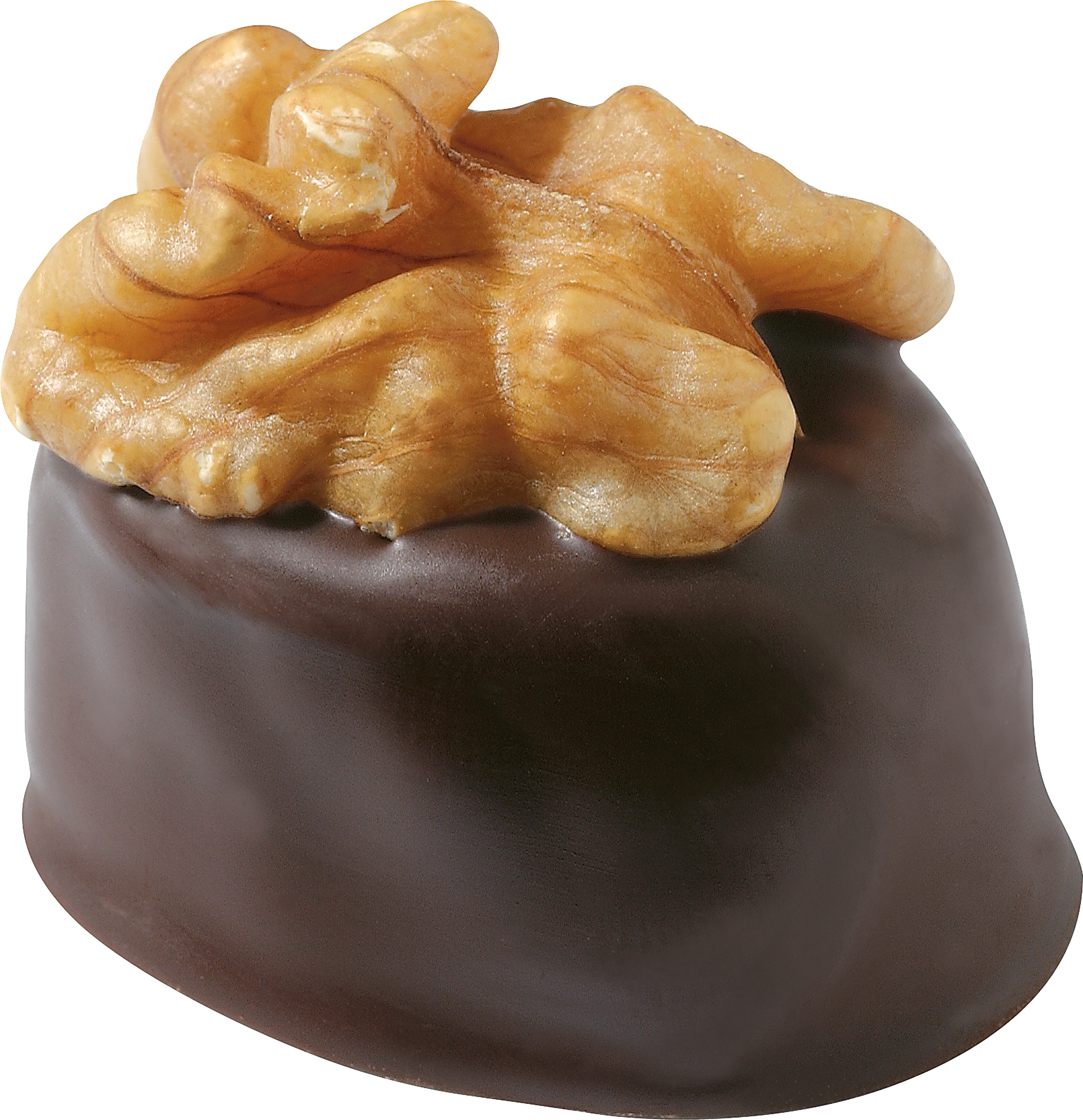 상의 위의 chocolate 덮인 dessert 함께 walnuts