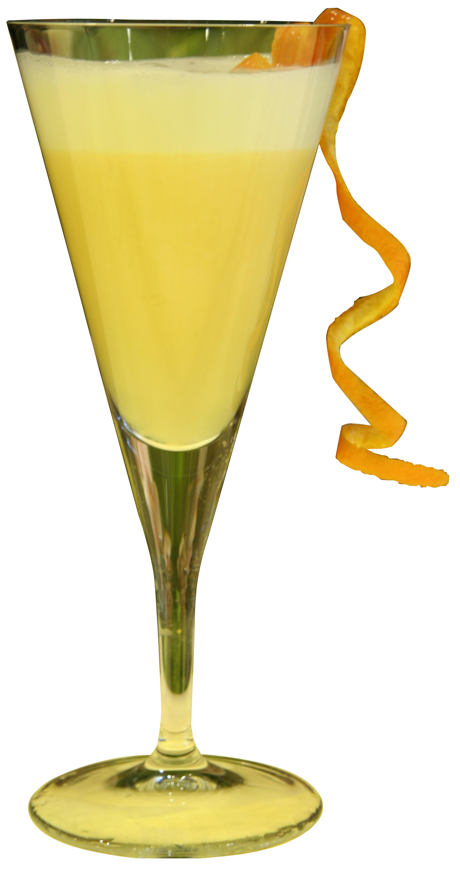 martini glass 함께 주황색 peel 안의 cocktail