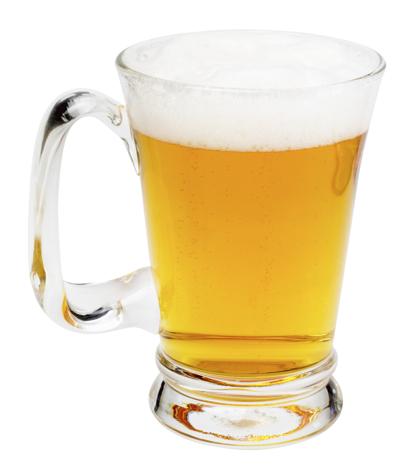 흰색 배경 위의 glass beer