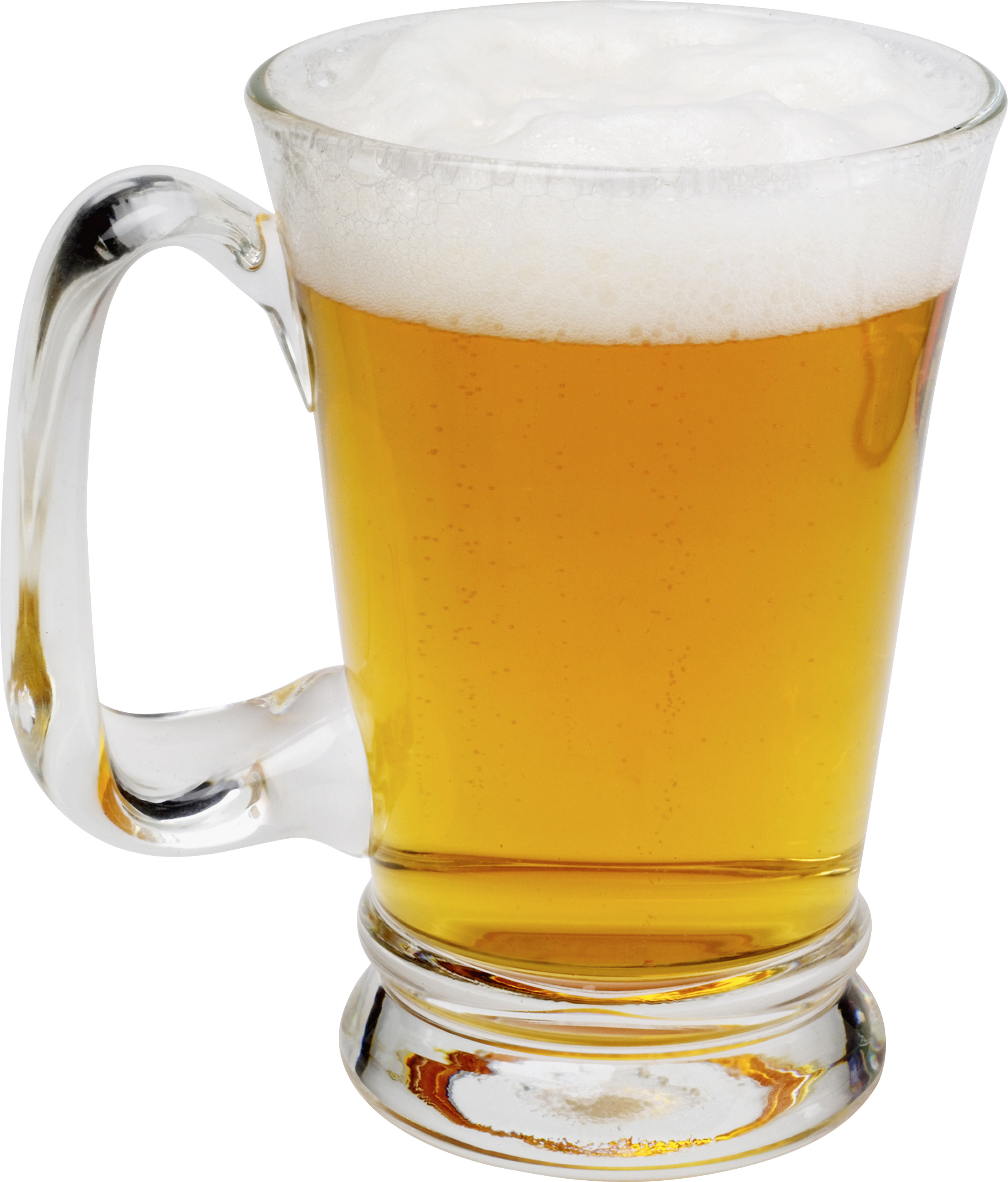 흰색 배경 위의 glass beer