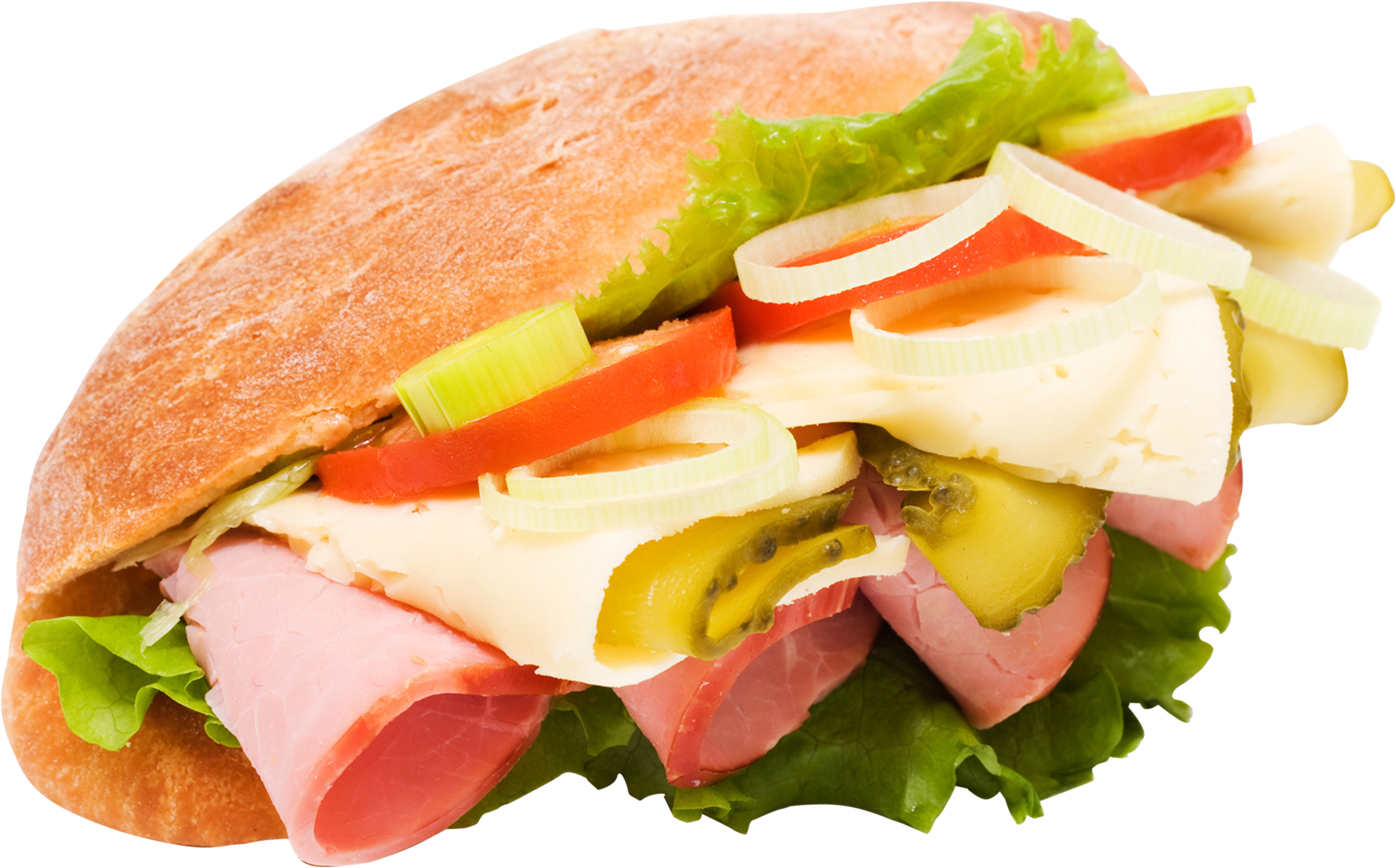sandwich 함께 ham lettuce tomato pickles 와 cheese