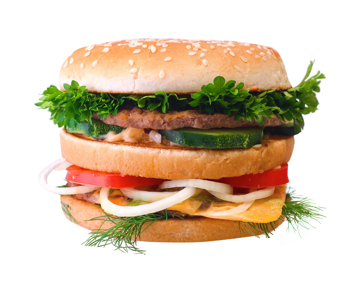 hamburger 함께 cheese lettuce tomatoes 와 onions