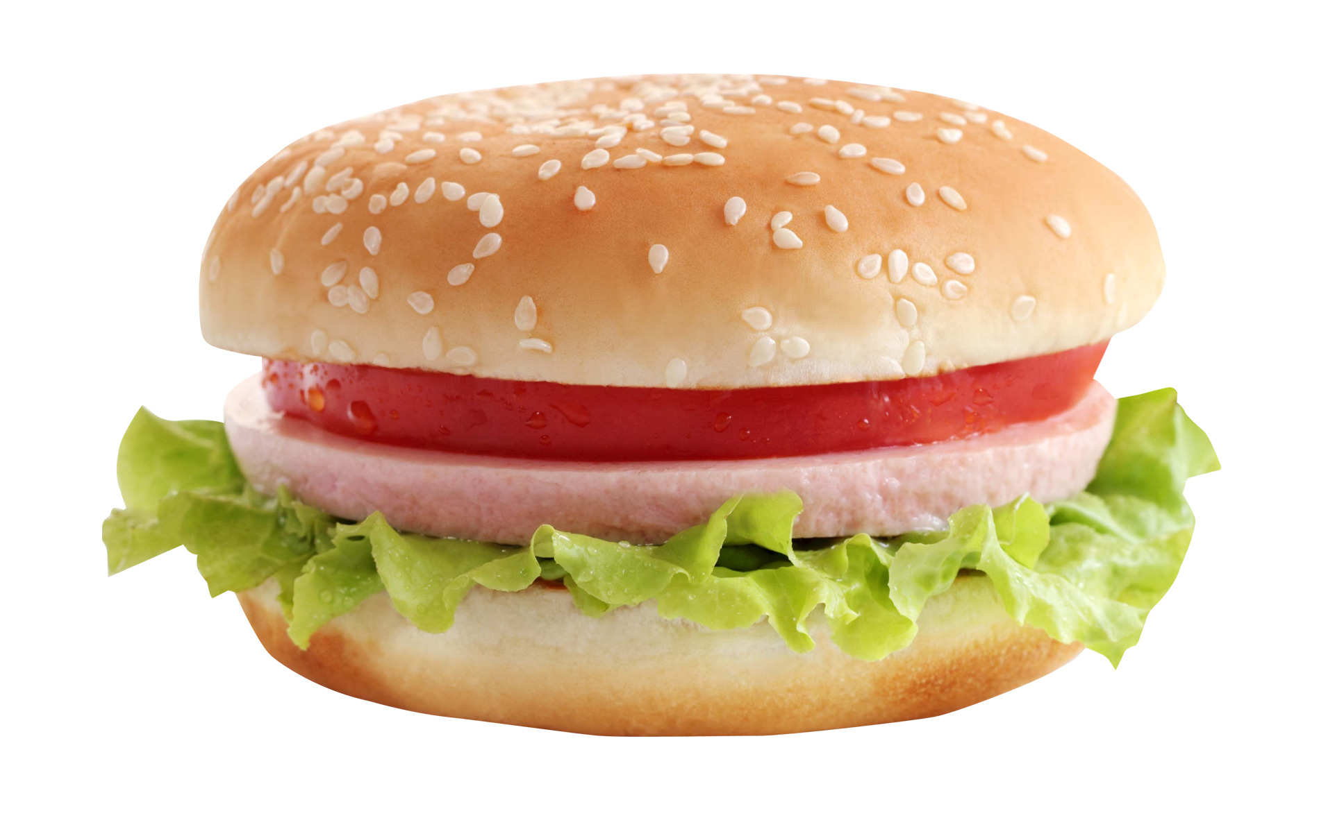 hamburger 함께 lettuce tomato 와 ham