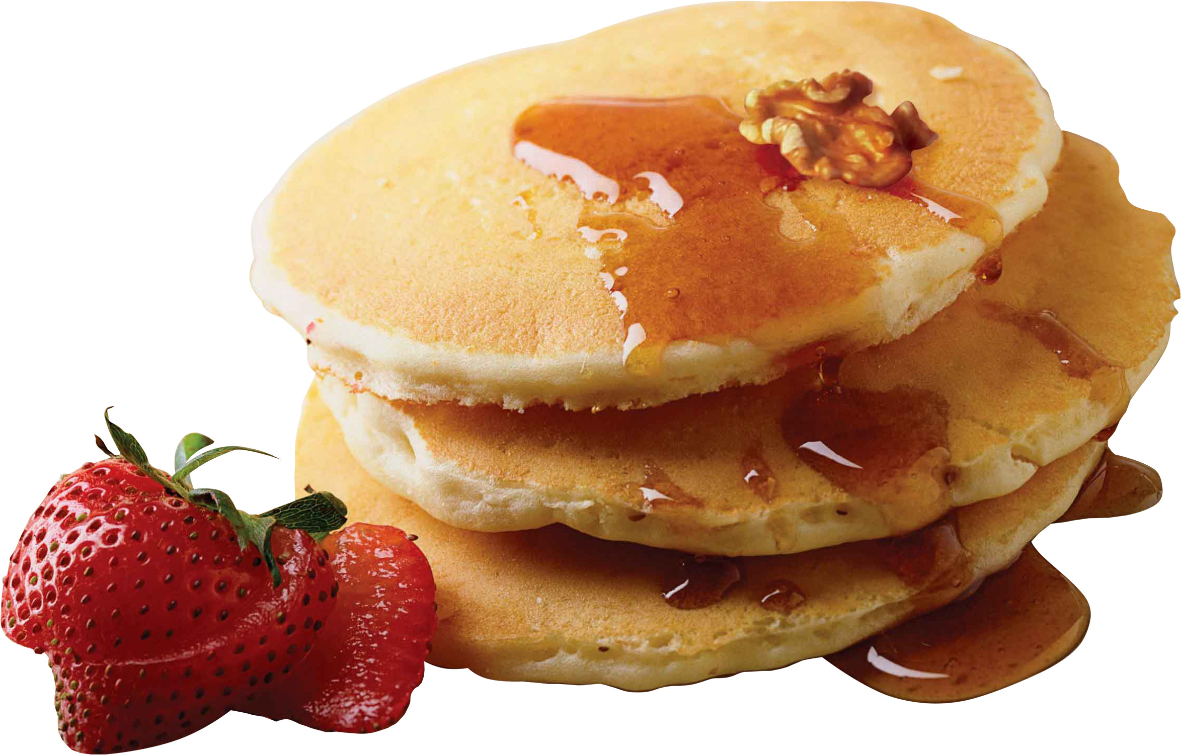 상의 위의 stack pancakes 함께 strawberry