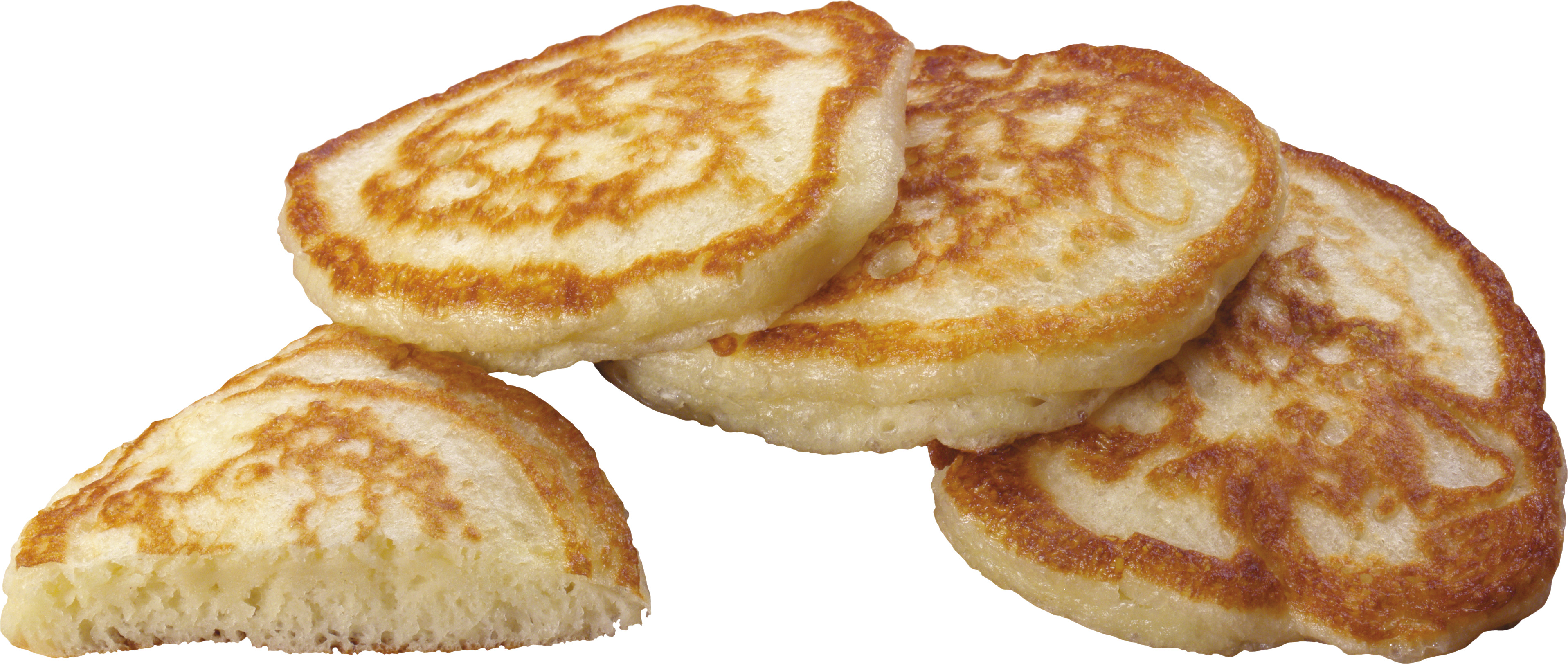 흰색 배경 위의 three pancakes