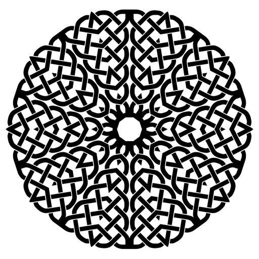 Image of a Black and White Picture of a Circular Design Vector Illustration