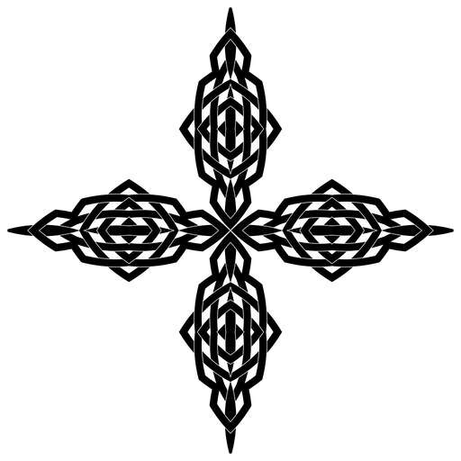 a Black and White Image of a Cross Made Out of Geometric Shapes Vector Illustration