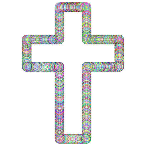 an Image of a Cross Made Out of Colored Circles Vector Illustration