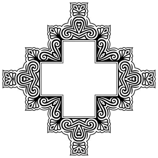 A Cross With Swirls In The Middle