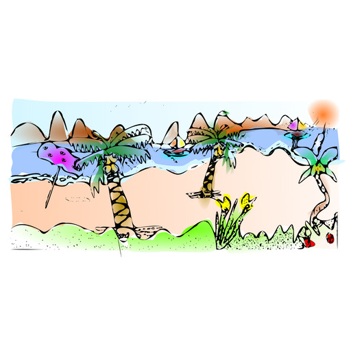 The Desert에서 Two Palm Trees의 그림