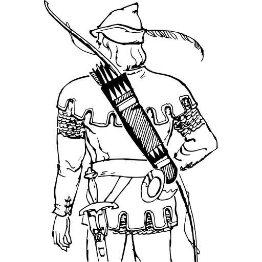 Black and White Drawing of a Soldier with a Rifle Vector Illustration