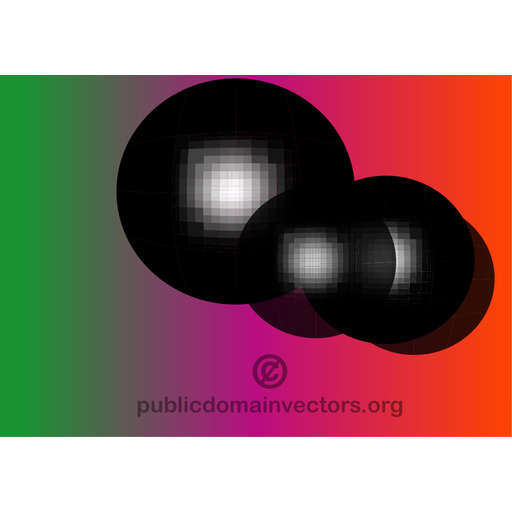 Two 검정 Spheres 에 A 다색 배경