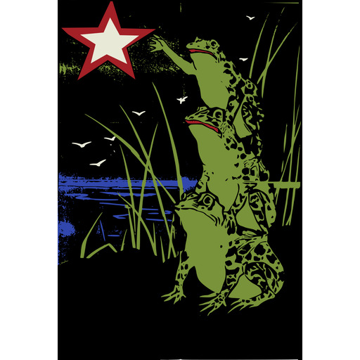 Two Frogs 와 A 스타 에 The 배경