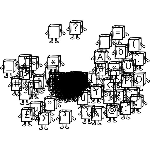 A Circle에서 서 있는 사람들의 검정과 백색 그림