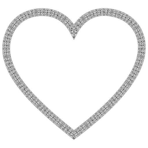 Image of a Black and White Picture of a Heart Vector Illustration