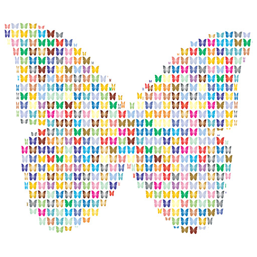 Multicolored Butterfly의 위로 만드는 나비 본