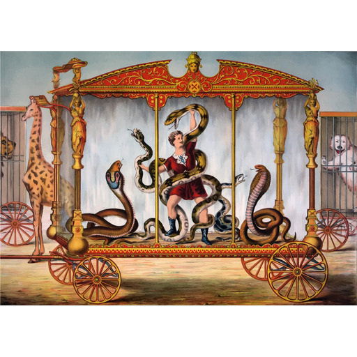 A Circus 장면 와 a 사람 에 a 말 Drawn carriage