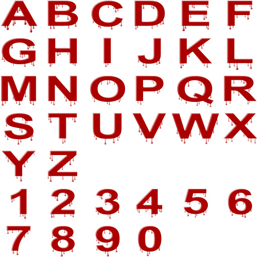Bloody Font 벡터 일러스트레이션