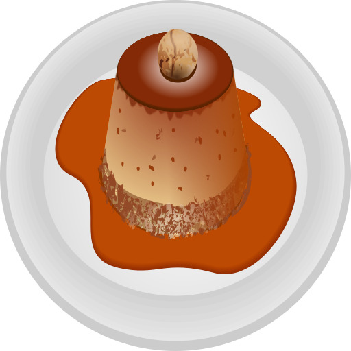 Chocolate Pudding 위의 A 흰색 Plate
