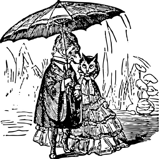 개 와 고양이 있는 umbrella
