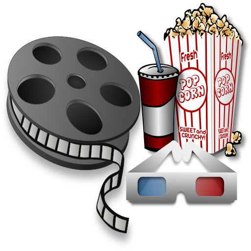 Movie 있는 Popcorn, Soda, 와 A Film Reel
