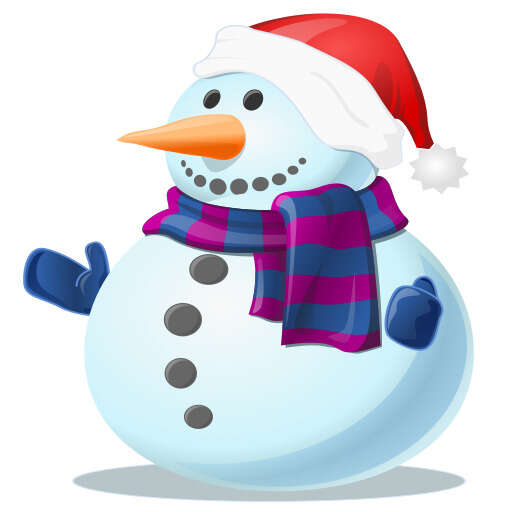 A Snowman Wearing A Santa Hat And Scarf