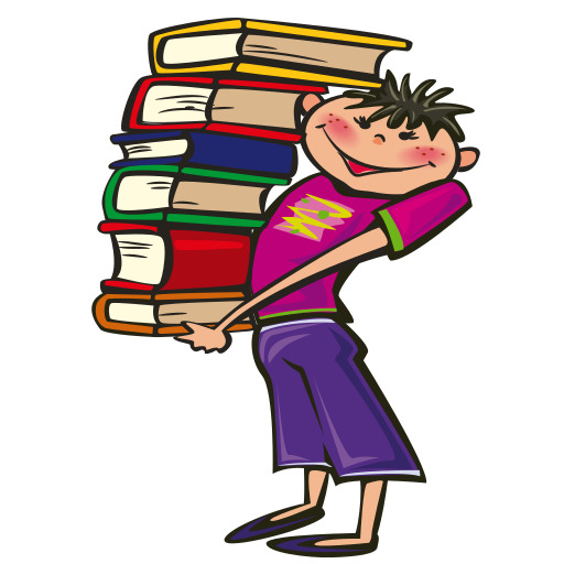 Student Carrying A Stack 의 Books 2