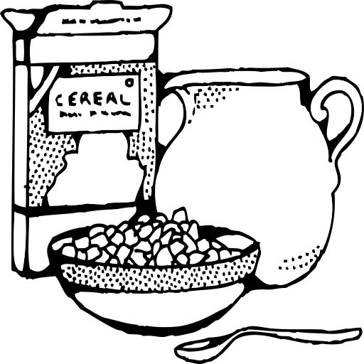 cereal box 와 milk