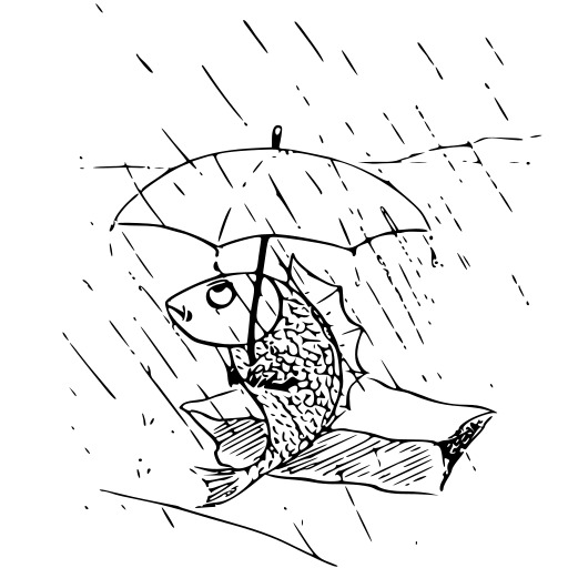 물고기 있는 umbrella