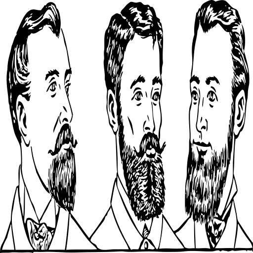 흑백 의 сакал 을 입은 3 명