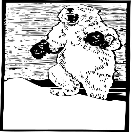 mittens이 있는 polar 곰