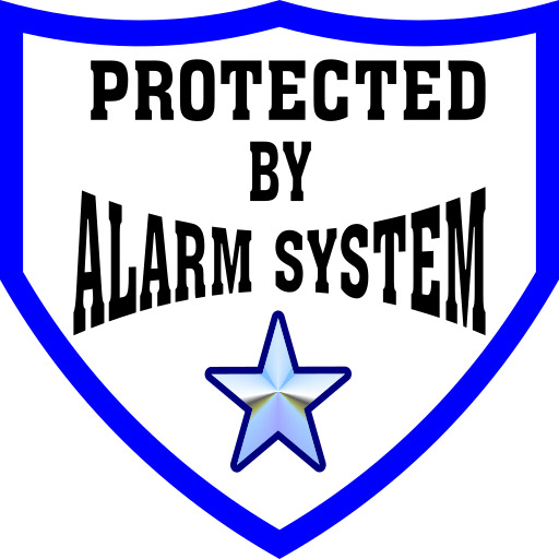protected 작 alarm system 표지판