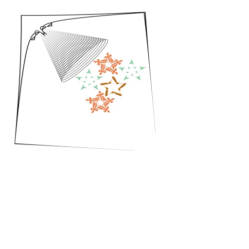 abstract lamp 와 snowflakes