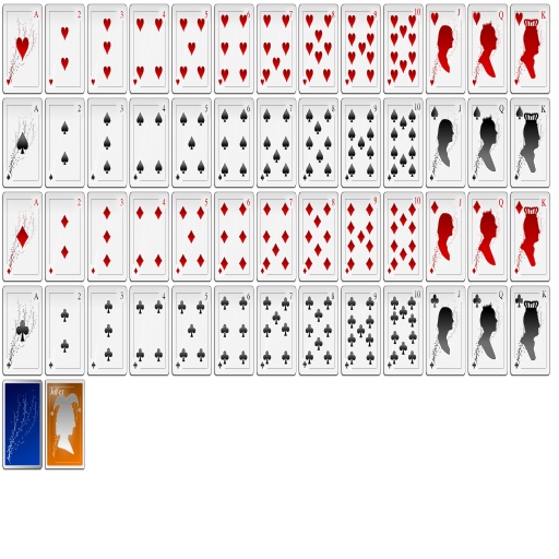 흰색 oxygen playing card faces