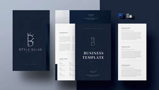 Set of Three Black and White Business Cards on Top of Each Other