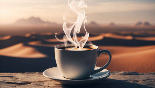 a Cup of Coffee with Steam Rising Out of It on a Saucer 6