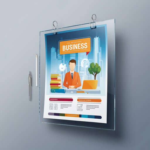 a Picture of a Business Brochure Hanging on a Wall