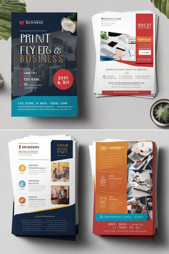 a Set of Three Flyers Designed to Look Like a Business Brochure