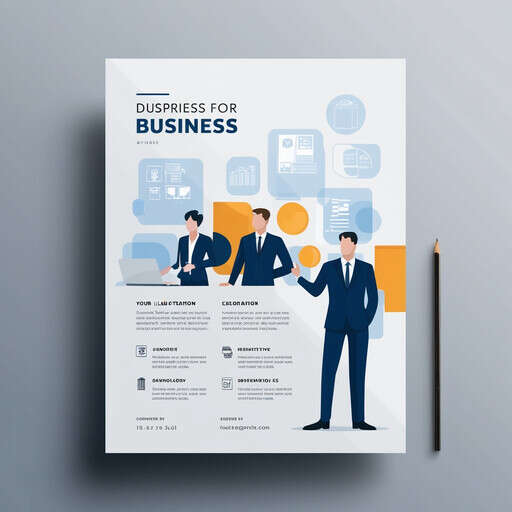 an Image of a Business Brochure with a Man in a Suit and a Woman in a Business