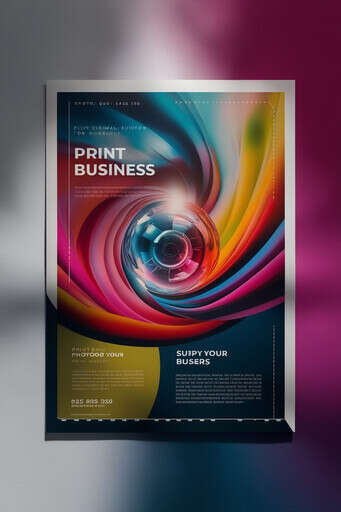 an Image of a Colorful Business Brochure with a Spiral Design