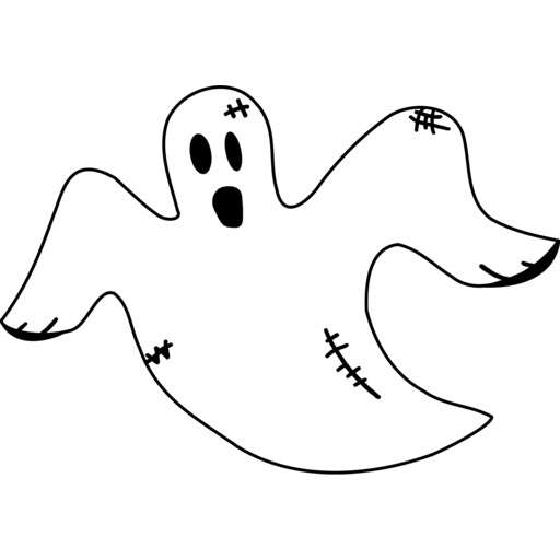 a black and white image of a ghost variant b