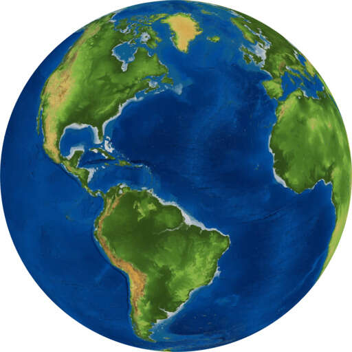 a blue and green globe with a white background variant a